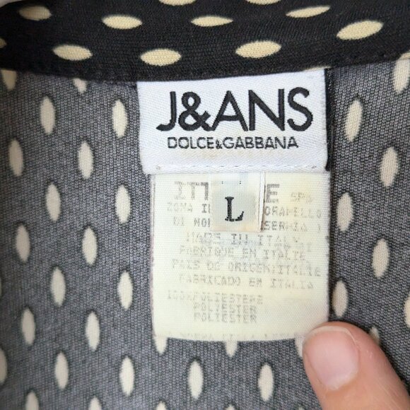 Vintage 1990s Dolce and Gabbana blouse sz L, J&ANS polyester ladies dress shirt - Picture 4 of 9